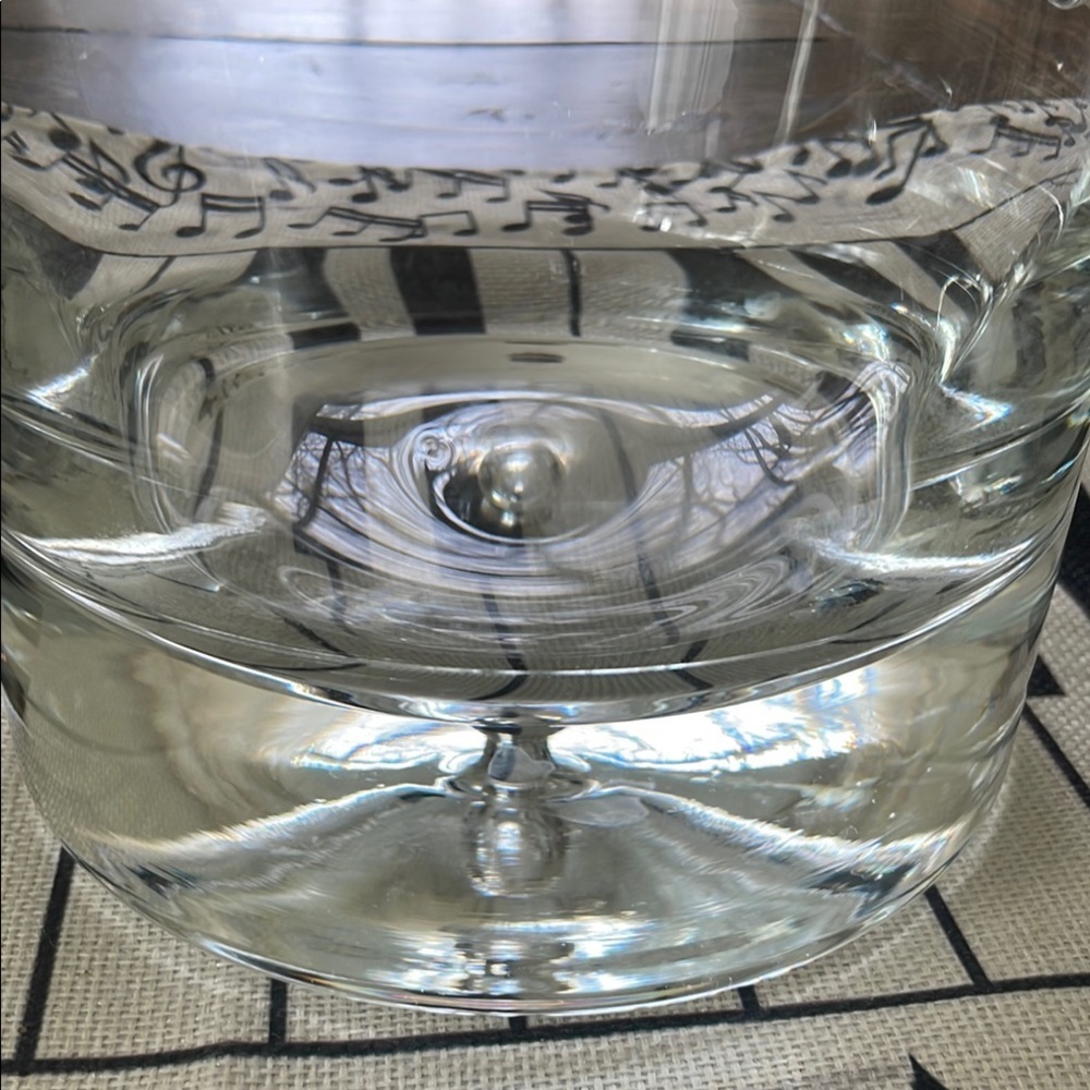 Mid Century Bubble Handblown Glass Ice Bucket Bar Accessory with Elegant Handles - Picture 2 of 8